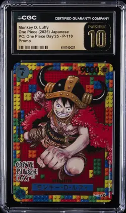 2025 ONE PIECE JPN PC: ONE PIECE DAY '25 PROMO MONKEY D. LUFFY CGC 10 PRISTINE - Image 1
