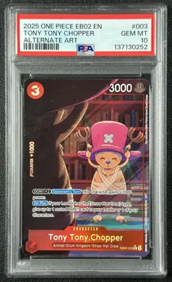 TONY CHOPPER PSA 10 2025 ONE PIECE ANIME 25TH COLL #EB02-003 ALTERNATE ART 252 - Image 1