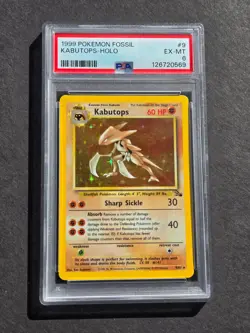 Pokemon PSA 6 KABUTOPS 9/62 - 1999 FOSSIL SET HOLO RARE - EX/MT - Image 1