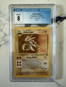 Pokemon 1999 Fossil Unlimited Kabutops Holo 9/62 PSA CGC 8 - Image 1