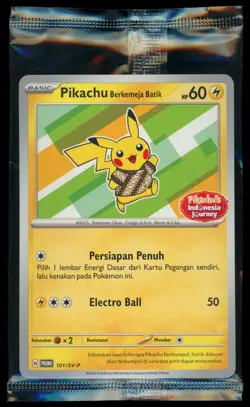 NEW! - Pokemon Pikachu Berkemeja Batik 101/SV-P Indonesia Journey Sealed Promo - Image 1
