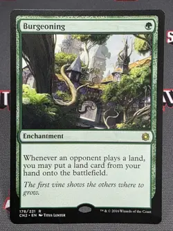 MTG Burgeoning- DAMAGED -Conspiracy: Take the Crown Magic Card # 178 - Image 1