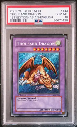 Thousand Dragon Yugioh 2002 Secret Rare MRD 1st Edition Asian English 143 PSA 10 - Image 1