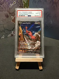 Galarian Zapdos V PSA 10 Alt Art Chilling Reign Pokemon Card 174/198 2021 FA - Image 1