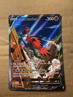 Pokemon TCG Galarian Zapdos v Alternate Art Chilling Reign Card 174/198 - Image 1