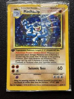 Machamp Base Set 1st Edition SEALED 8/102 Holo Rare Pokemon Card 1999 WOTC - Image 1