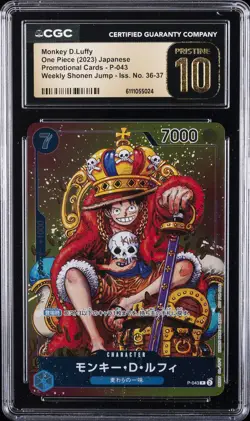 2023 ONE PIECE JPN PROMO CARDS #P-043 MONKEY D.LUFFY CGC 10 PRISTINE - Image 1