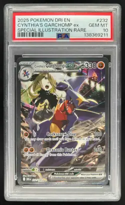 2025 Pokemon Destined Rivals Cynthia's Garchomp ex #232/182 PSA 10 - Image 1