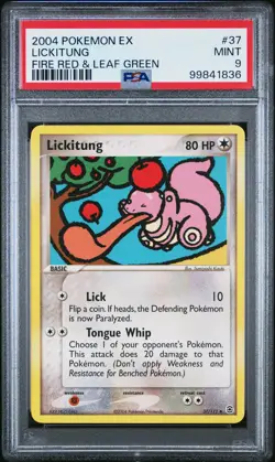 2004 POKEMON EX FIRE RED & LEAF GREEN #37 LICKITUNG PSA 9 - Image 1