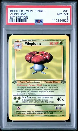 1999 POKEMON JUNGLE 1ST EDITION #31 VILEPLUME PSA 8 - Image 1