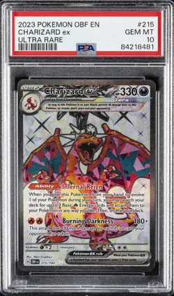 2023 POKEMON OBF EN-OBSIDIAN FLAMES ULTRA RARE #215 CHARIZARD EX PSA 10 - Image 1