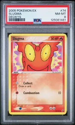 2005 POKEMON EX DEOXYS #74 SLUGMA PSA 8 - Image 1