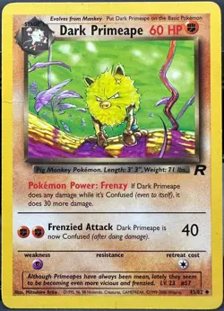 Dark Primeape 43/82 Team Rocket Pokemon TCG 1999 HP - Image 1