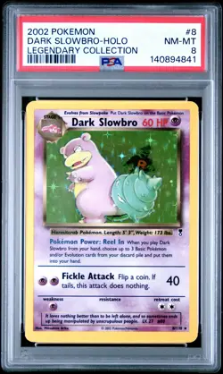 2002 POKEMON LEGENDARY COLLECTION #8 DARK SLOWBRO-HOLO PSA 8 - Image 1
