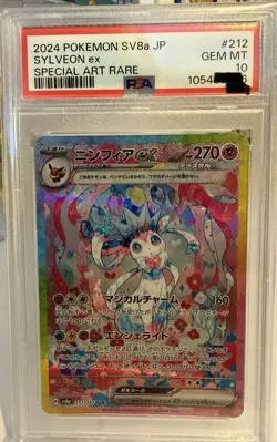 2024 POKEMON JPN SV8A-TERASTAL FEST EX SPECIAL ART RARE #212 SYLVEON EX PSA 10 - Image 1
