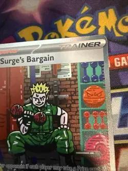 Pokemon Lt. Surge's Bargain 185/132 Special Illustration Rare Mega Evolution SIR - Image 2