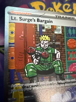 Pokemon Lt. Surge's Bargain 185/132 Special Illustration Rare Mega Evolution SIR - Image 5