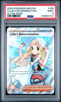 2025 POKEMON MEG EN-MEGA EVOLUTION ULTRA RARE #169 LILLIE'S DETERMINATION PSA 9 - Image 1