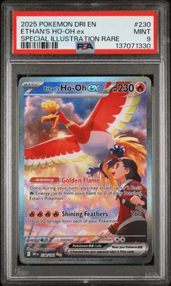 2025 POKEMON DRI EN-SPECIAL ILLUSTRATION RARE #230 ETHAN'S HO-OH EX PSA 9 - Image 1