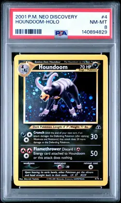 2001 POKEMON NEO DISCOVERY #4 HOUNDOOM-HOLO PSA 8 - Image 1