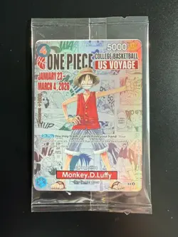 One Piece P-055 Monkey D. Luffy U.S. Voyage College Basketball Promo Card-SEALED - Image 1