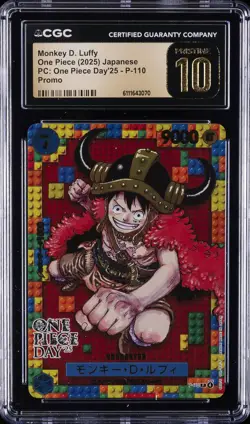 2025 ONE PIECE JPN PC: ONE PIECE DAY '25 PROMO MONKEY D. LUFFY CGC 10 PRISTINE - Image 1