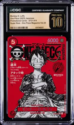 2025 ONE PIECE JPN PROMO CARDS #ST21-014 MONKEY D. LUFFY CGC 10 PRISTINE - Image 1