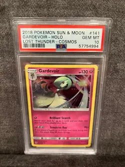 2018 Pokemon Sun & Moon Lost Thunder Gardevoir (Rare Cosmos Holo) 141/214 PSA 10 - Image 1