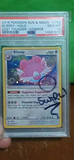 2018 Pokemon Psa 10 Sun And Moon Blissey Holo Lost Thunder Cosmos - Image 2