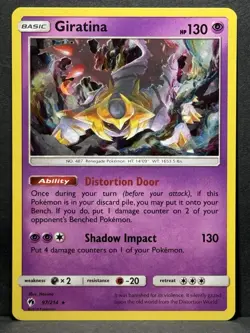 Pokemon Giratina 97/214 Cosmos Holo Sun & Moon Lost Thunder LP - Image 1