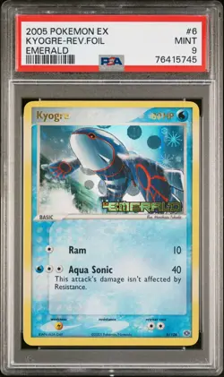 Pokemon EX Emerald Kyogre Reverse Holo 2005 #6/106 PSA 9 - Image 1