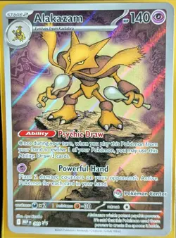 Pokemon TCG Alakazam 009 Mega Evolution ETB Promo Pokemon Center Stamped - Image 1