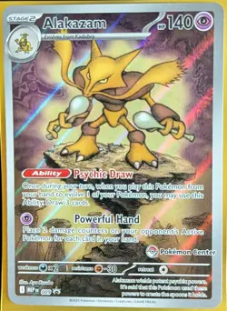 Pokemon TCG Alakazam 009 Mega Evolution ETB Promo Pokemon Center Stamped - Image 2