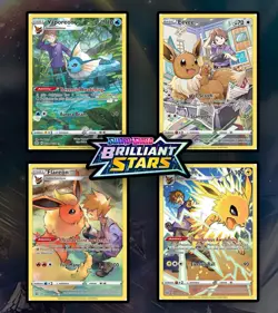 Eevee Evolutions Brilliant Stars Trainer Gallery TG01 TG02 TG03 TG04 Pokemon Lot - Image 1