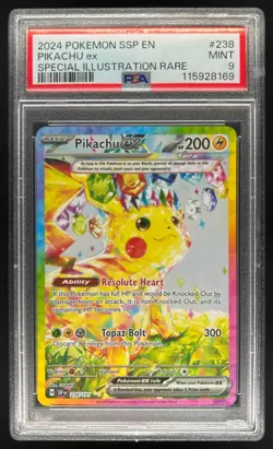2024 Pokemon Surging Sparks Pikachu Ex #238/191 PSA 9 - Image 1
