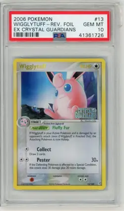 2006 Pokemon EX Crystal Guardians #13 Reverse Holo Foil Wigglytuff PSA 10 - Image 1