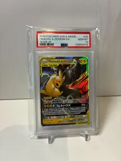 2019 POKEMON SUN & MOON PIKACHU & ZEKROM GX TEAM UP #33/181 PSA 10 GEM MT - Image 1