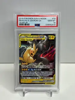 2019 POKEMON SUN & MOON PIKACHU & ZEKROM GX TEAM UP #33/181 PSA 10 GEM MT - Image 2