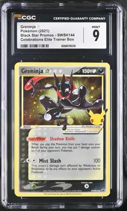 CGC 9 Gold Star Greninja SWSH144 Black Star Promo Celebrations ETB Pokemon 25th - Image 1
