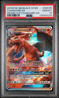 2019 POKEMON SM BLACK STAR PROMO #SM195 CHARIZARD GX PSA 10 - Image 1