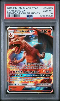 2019 POKEMON SM BLACK STAR PROMO #SM195 CHARIZARD GX PSA 10 - Image 1
