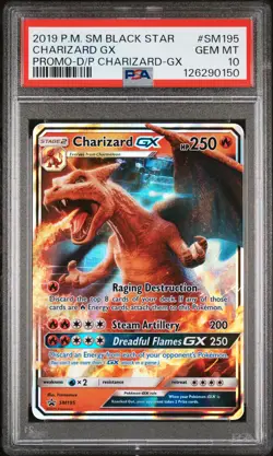 2019 POKEMON SM BLACK STAR PROMO #SM195 CHARIZARD GX PSA 10 - Image 1