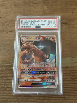 2019 POKEMON SM BLACK STAR PROMO #SM195 CHARIZARD GX PSA 10 - Image 1
