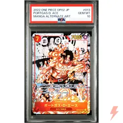 PSA 10 Portgas D.Ace (Manga Alt Art) OP02-013 SR Paramount War - Japanese 2022 - Image 1