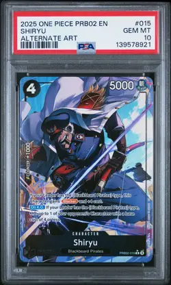 2025 ONE PIECE PRB02-PREM BOOSTER -ONE PIECE CARD THE BEST- VOL.2 SHIRYU PSA 10 - Image 1