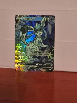 Glaceon CUSTOM Stained Glass Holo Van Gogh Shiny Unbranded Card Display Only #2 - Image 1