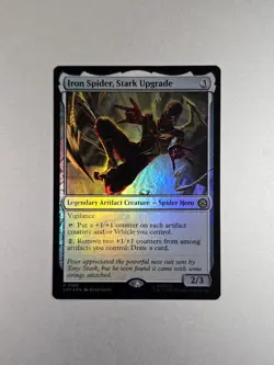 Spider-Man Magic the Gathering Iron Spider, Stark Upgrade 0166 Foil Card (NM) - Image 1