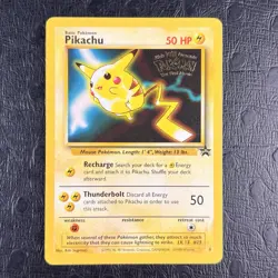 Pikachu #4 Black Star Promo Pokemon Card First Movie WB STAMP WOTC 1999 - Image 2