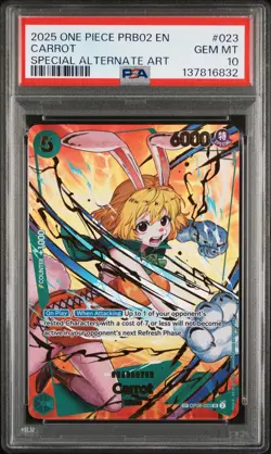 2025 ONE PIECE PRB02-PREM BOOSTER ONE PIECE CARD THE BEST- VOL.2 CARROT PSA 10 - Image 1