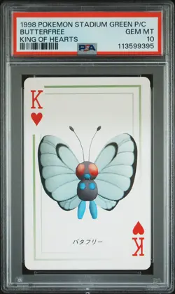 1998 POKEMON STADIUM GREEN VERSION PLAYING CARDS BUTTERFREE PSA 10 - Image 1